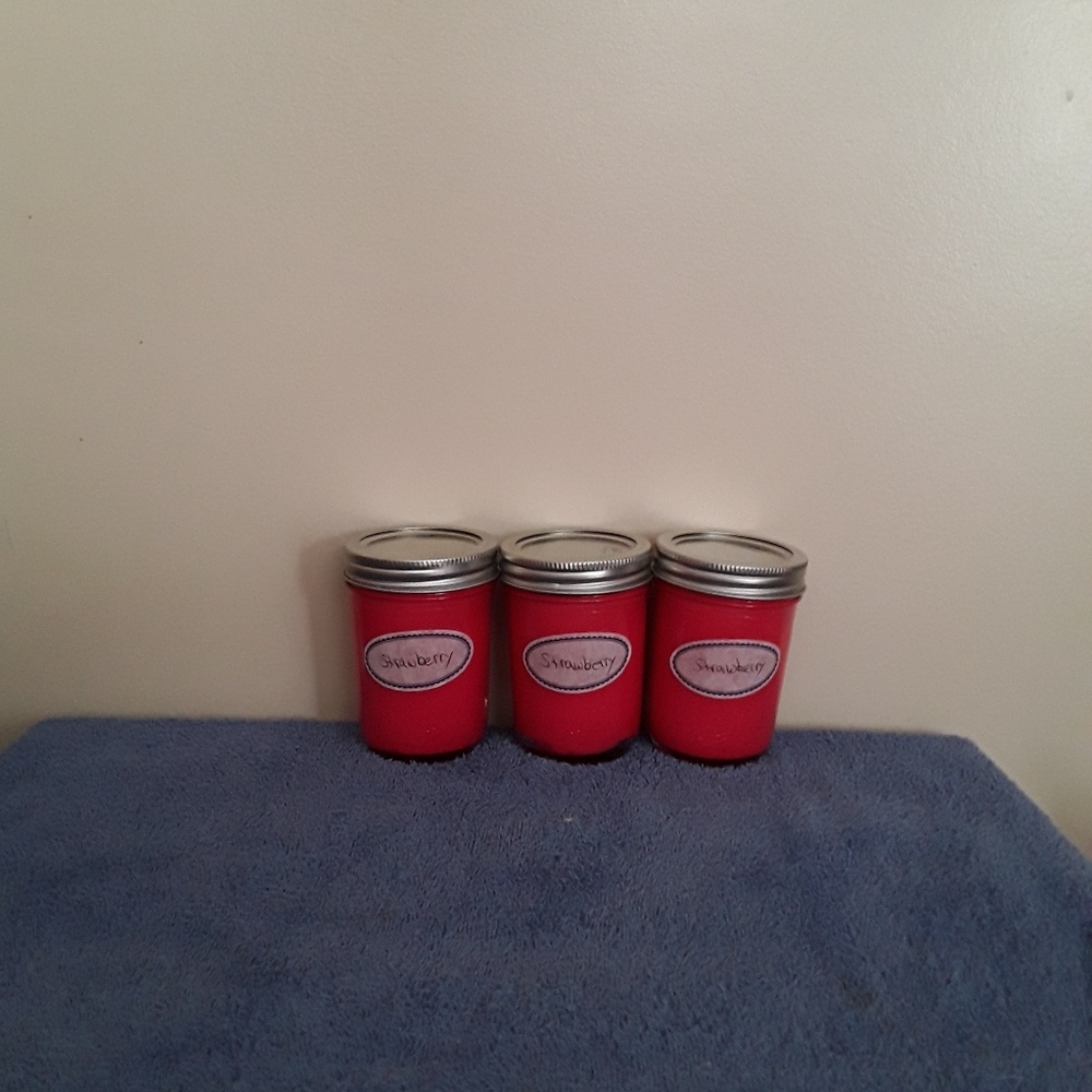 Strawberry candles.